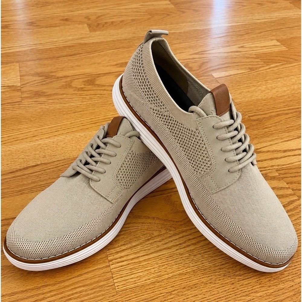 Joseph Abboud Mens Knit Oxford Sneaker 10.5 Beige Cream 41T4S53693